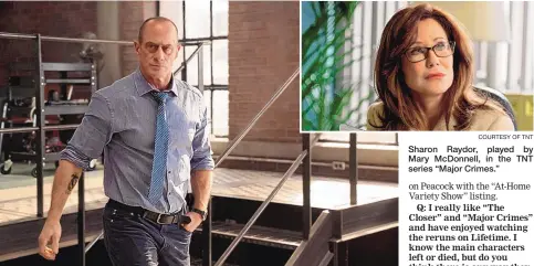  ?? VIRGINIA SHERWOOD/NBC ?? Christophe­r Meloni as Detective Elliot Stabler in “Law & Order: Organized Crime.”