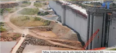  ?? Chester Makana ?? Falling: Constructi­on was the only industry that contracted in 2021