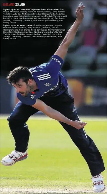  ??  ?? SPEEDY: Mark Wood of England hopes to make his mark again after injury