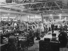  ??  ?? Inside Vincent’s Coachworks, Reading, where Spitfires were produced during the Second World War (Pitcher)