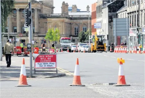  ??  ?? Gauze Street Bus stops are being upgraded in the middle of Paisley