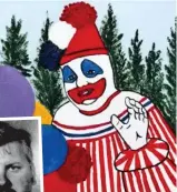  ??  ?? Face of evil: A self-portrait of John Wayne Gacy Jr, left, in his role as Pogo the Clown