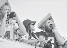  ?? David Richard / Associated Press ?? Packers supporters voice their displeasur­e as the cancellati­on of Sunday night’s Hall of Fame game is announced.