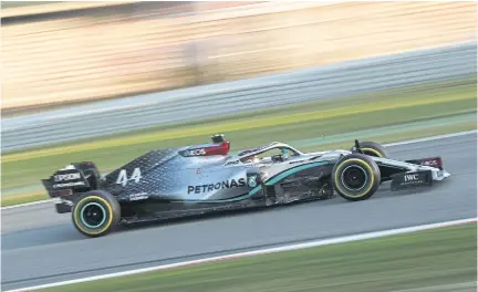  ?? REUTERS ?? Mercedes driver Lewis Hamilton during testing in Barcelona in February.
