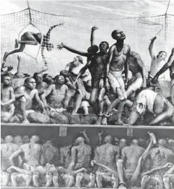  ?? ASSOCIATED PRESS FILE PHOTO ?? The horrors of a slave ship are depicted in this painting by Robert Riggs of Philadelph­ia. A new report by the nonprofit Southern Poverty Law Center shows that the history of slavery in the United States is a difficult subject in America’s classrooms.