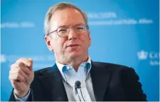  ?? Photo: REUTERS ?? Confident: Google’s executive chairman Eric Schmidt is confident encryption designers will stay ahead of government code breakers.