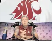  ?? REED SAXON/AP ?? Washington State coach Mike Leach will lead the secondmost experience­d team in the Pac-12.