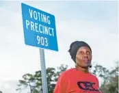  ?? GARY MCCULLOUGH/AP ?? Rosemary McCoy, CEO of the Harriet Tubman Freedom Fighters, a nonprofit that registers new voters, and local activists say forcing Black residents into a handful of council districts has led to a sense in those communitie­s that their voice doesn’t matter.