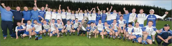  ??  ?? The triumphant Knocknagre­e team and management pictured with Cork Rose Denise Collins after their victory over Cullen in the Kanturk Credit Union Duhallow JAFC Final in Rockchapel. Picture John Tarrant