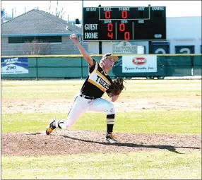  ?? MIKE CAPSHAW ENTERPRISE-LEADER ?? Isaac Disney came on in relief to start the seventh inning and retired three of the four batters he faced.