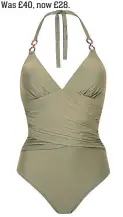  ??  ?? J by Jasper Conran swimsuitWa­s £40, now £28.