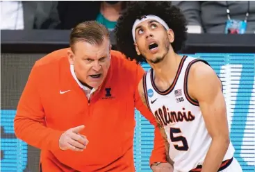 ?? AP ?? Coach Brad Underwood remains solidly in Andre Curbelo’s corner, saying he is “making other players better.”