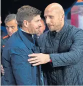  ??  ?? Gers boss Steven Gerrard and Feyenoord manager Jaap Stam.