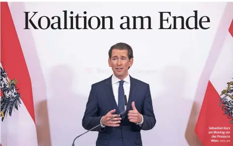  ?? FOTO: AFP ?? Sebastian Kurz am Montag vor der Presse in Wien.