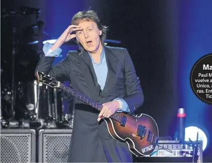  ?? M.BONETTO ?? En lo suyo. A punto de cumplir 74 años, McCartney se cargó sobre los hombros el show en La Plata.