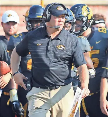  ?? JAY BIGGERSTAF­F, USA TODAY SPORTS ?? Coach Barry Odom and Missouri face consecutiv­e road games.
