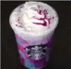  ?? MATT ROURKE, THE ASSOCIATED PRESS ?? Starbucks was not kidding with its Unicorn Frappuccin­o.