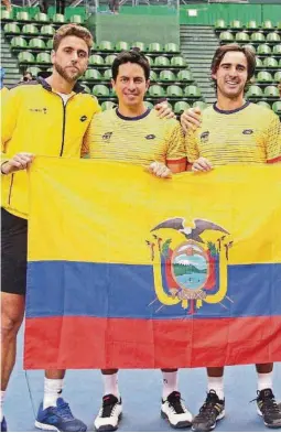  ??  ?? kRoberto Quiroz (i), Gonzalo Escobar, Diego Hidalgo: parte del equipo nacional.