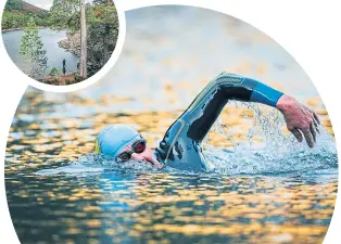  ??  ?? Colin McKinnon wild swimming in An Lochan Uaine, Aviemore