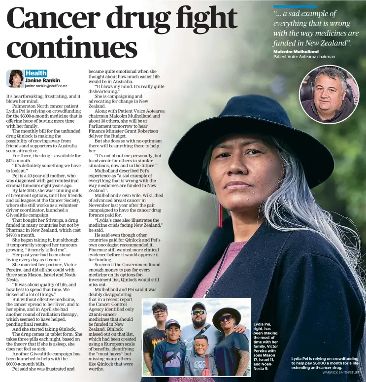  ?? WARWICK SMITH/STUFF ?? Lydia Pei is relying on crowdfundi­ng to help pay $6000 a month for a lifeextend­ing anti-cancer drug.