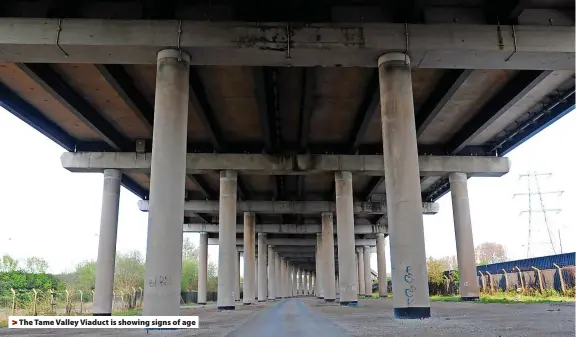  ?? ?? The Tame Valley Viaduct is showing signs of age