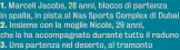  ?? ?? 1. Marcell Jacobs, 28 anni, blocco di partenza in spalla, in pista al Nas Sports Complex di Dubai 2. Insieme con la moglie Nicole, 29 anni, che lo ha accompagna­to durante tutto il raduno 3. Una partenza nel deserto, al tramonto