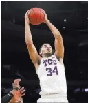  ?? FRANK FRANKLIN II/ THE ASSOCIATED PRESS ?? TCU’s Kenrich Williams had 25 points and 12 rebounds in the NIT championsh­ip game.