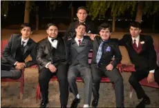  ?? PHOTO CORISSA IBARRA ?? FRONT ROW, FROM LEFT: Alec Cibrian, Jorge Bribiesca, Angel Villa, Pablo Selk and David Felix, as well as Ian Garza (back), were among some 250 Central Union students who attended the school’s senior prom Saturday night at the Anaya Ranch in Brawley.