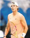  ?? MARK PETERSON/TENNIS AUSTRALIA/AFP ?? Rafael Nadal trains ahead of the Australian Open at the John Cain Arena at Melbourne Park.