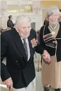  ?? ADRIAN LAM/ TIMES COLONIST ?? Gerald Farrow attends a ceremony last week where he was honoured by Lt.- Gov. Judith Guichon for his service during the Second World War.