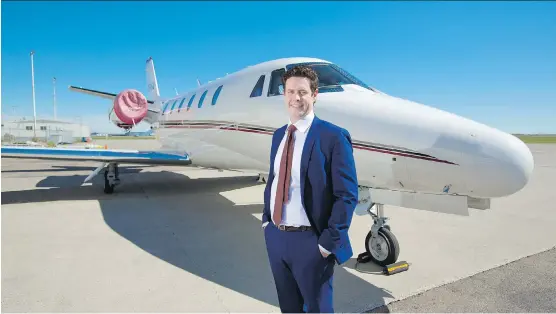  ?? GAVIN YOUNG ?? Andrew Hopkinson, president of Hopkinson Aircraft Sales, seen in Calgary with a Citation XLS business jet, is opening up shop at Scottsdale Airport.