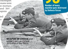  ?? ?? WEAPON OF CHOICE Irish soldiers use Lee-enfield .303 rifles in the 1980s