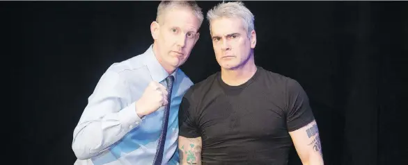  ??  ?? Alex Rogers, left, is CEO and producer of the Internatio­nal Cannabis Business Conference, where author, actor and famed punk musician Henry Rollins will be the lead speaker.