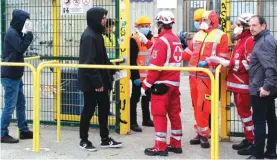  ??  ?? Spectators have their temperatur­e measured as they enter the Via Del Mare Stadium in Lecce, Italy, on Sunday. Photo: AP