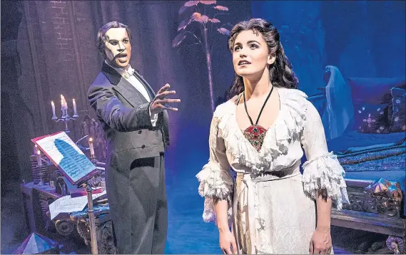  ?? MATTHEW MURPHY — SHN ?? Quentin Oliver Lee is the Phantom and Eva Tavares is the object of his obsession in the reimagined “Phantom of the Opera” playing in San Francisco.