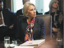  ?? Pablo Martinez Monsivais / Associated Press ?? U.S. Education Secretary Betsy DeVos violated an order to stop collecting debts from students of a bankrupt college.