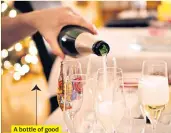  ??  ?? A bottle of good fizz before the meal is perfect, but don’t feel obliged to open your guests’ wine