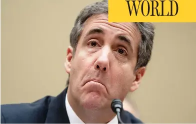  ?? J. SCOTT APPLEWHITE / THE ASSOCIATED PRESS ?? Michael Cohen testified Wednesday that Donald Trump was “telling me to lie” about his Russian dealings.