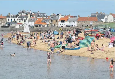  ??  ?? The popular Elie beach in 2013 but today 32% of houses in the village are second homes