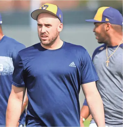  ?? JOURNAL SENTINEL ROY DABNER / SPECIAL TO THE ?? Brewers third baseman Travis Shaw spent his off-season working out in Milwaukee.