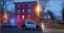  ??  ?? Cops guard the murder scene of Trenton’s first homicide of 2018.