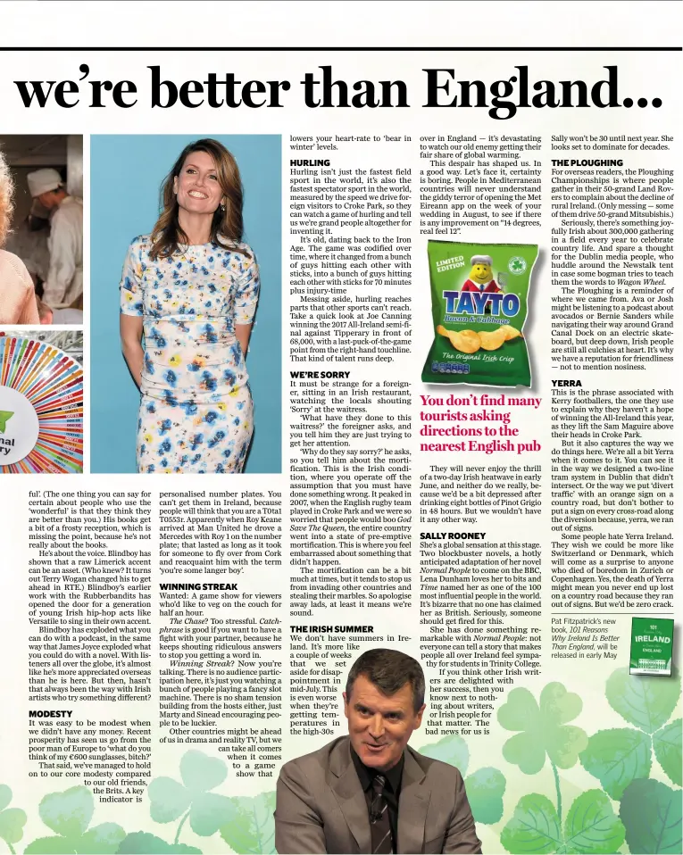  ??  ?? Pat Fitzpatric­k’s new book, 101 Reasons Why Ireland Is Better Than England, will be released in early May