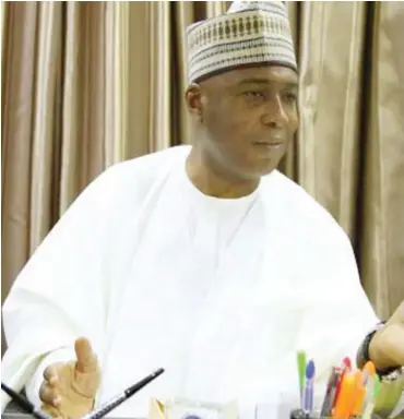  ??  ?? Saraki: “If a person is unfit to be a substantiv­e chairman, how does he become fit to become an acting chairman?”