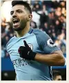  ??  ?? SERGIO AGUERO has scored 150 goals in all competitio­ns for City, finding the net against 28 of the 30 Premier League he has played against in five years.