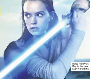  ??  ?? Daisy Ridley as Rey in the new Star Wars films