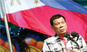  ?? (Photo by Ace Morandante) ?? President Rodrigo Duterte apologizes to the Jewish community, explaining it was never his intention to derogate the memory of six-million Jews murdered by Germans, and he was only reacting to his critics who were referencin­g him to Adolf Hitler. He...