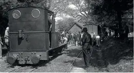  ?? TALYLLYN RAILWAY ARCHIVES ?? On the first day of operation in 1951, shunting of the stock at Rhydyronen was undertaken by hand!