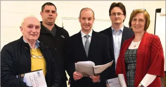  ?? By Michelle Cooper Galvin ?? Dr Brendan O’Keeffe Mary Immaculate College (centre) with (left to right) John Joe Harmon, Cllr Johnny Healy Rae, Noel Spillane CEO SKDP and Siobhan Griffin Kerry County Council at Milltown on Thursday.Photo