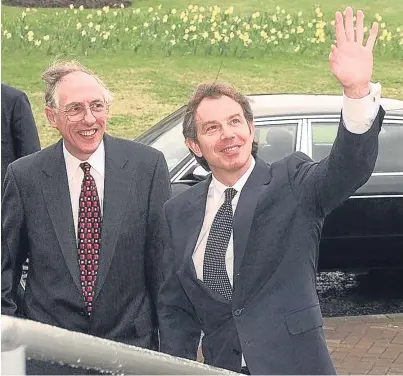  ?? Pictures: PA/Andrew Cowan. ?? Tony Blair, left with Donald Dewar, arranged for the referendum. Top: Sir Alex Fergusson says the Scottish Parliament is fully establishe­d. Above: David Mundell says the parliament now has more powers.