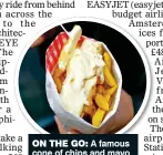  ??  ?? ON THE GO: A famous cone of chips and mayo